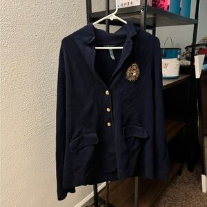 LAUREN RALPH LAUREN Sweater-Knit Blazer Logo button